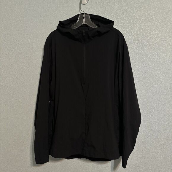 Lululemon Men's Size Medium Blk Rove Hoodie Lightweight Jacket Water Resistant